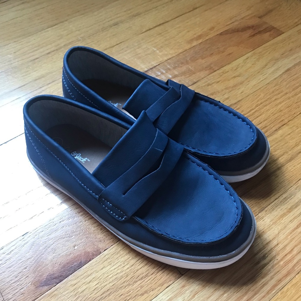 Cat & Jack Navy Blue Leather Loafers
